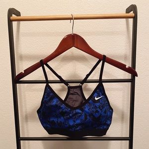 Dri-FIT blue/black racerback bra with mesh back